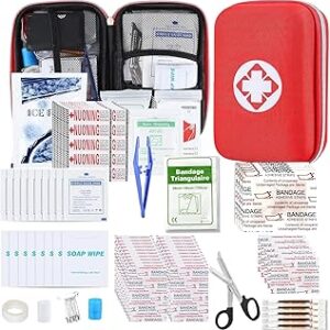 276PCS First Aid Kit Home Car Camping Hiking Emergency Supplies Small Compact Lovely Bag for School Outdoor, Basic Outdoor Essentials Survival Kit for Travel AMORNING